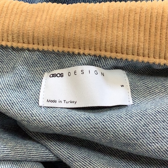 ASOS jean trucker corduroy collar jacket barncoat smalll - Picture 5 of 6